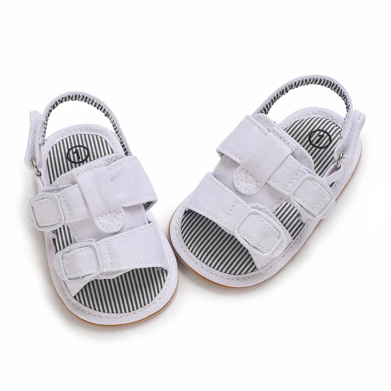 Baby Sandals Shoes Toddler Girl Boy Canvas Sandals Rubber Sole Non-Slip First Walker