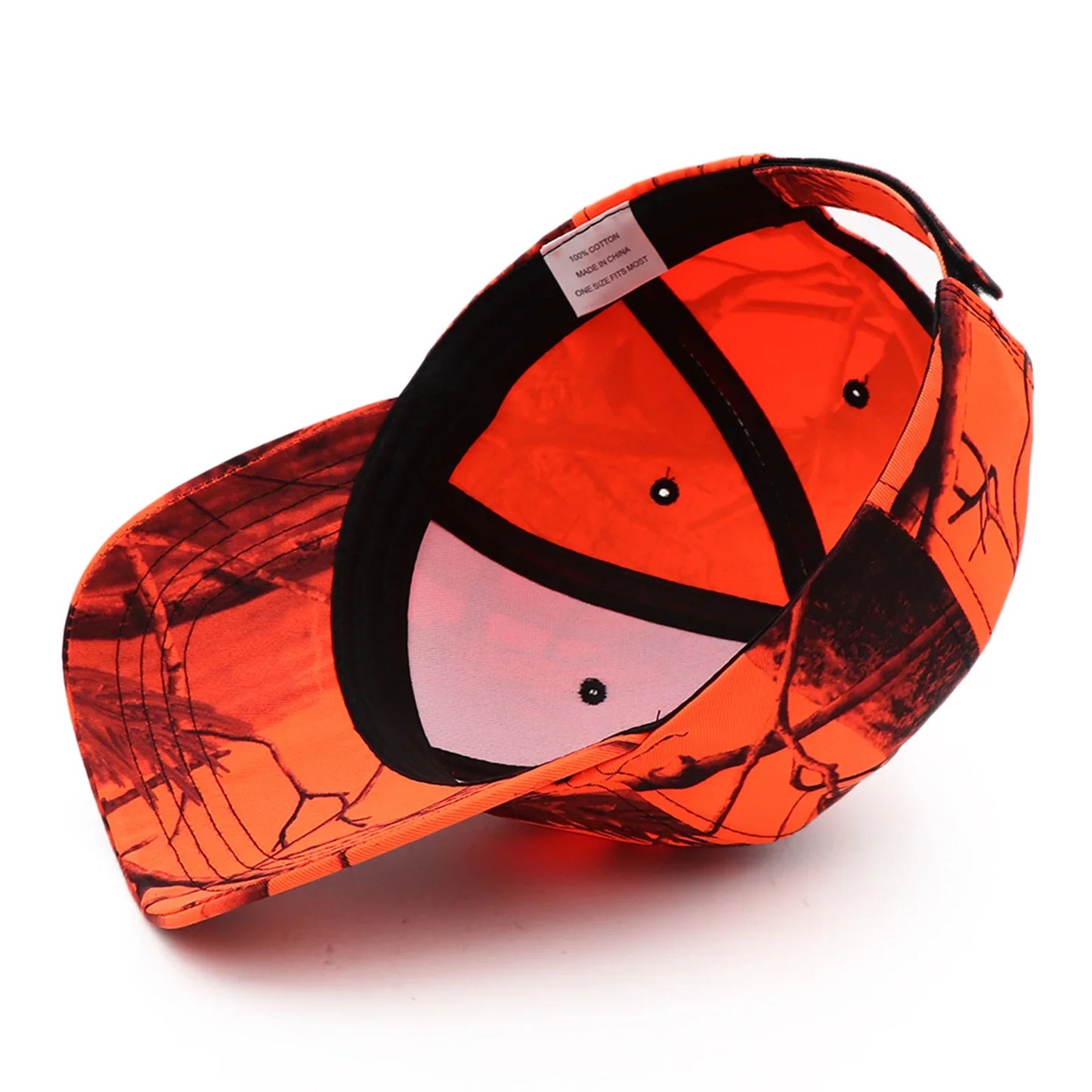 KOEP Jungle Tree Orange Camouflage Cotton Dad Snapback Hat Outdoor Fishing Baseball Cap Bold Fluorescent Orange Camo Hunting Hat
