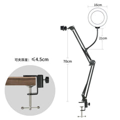 Overhead Tripod for Phone with Ring Light Desktop Cellphone Bracket for Video