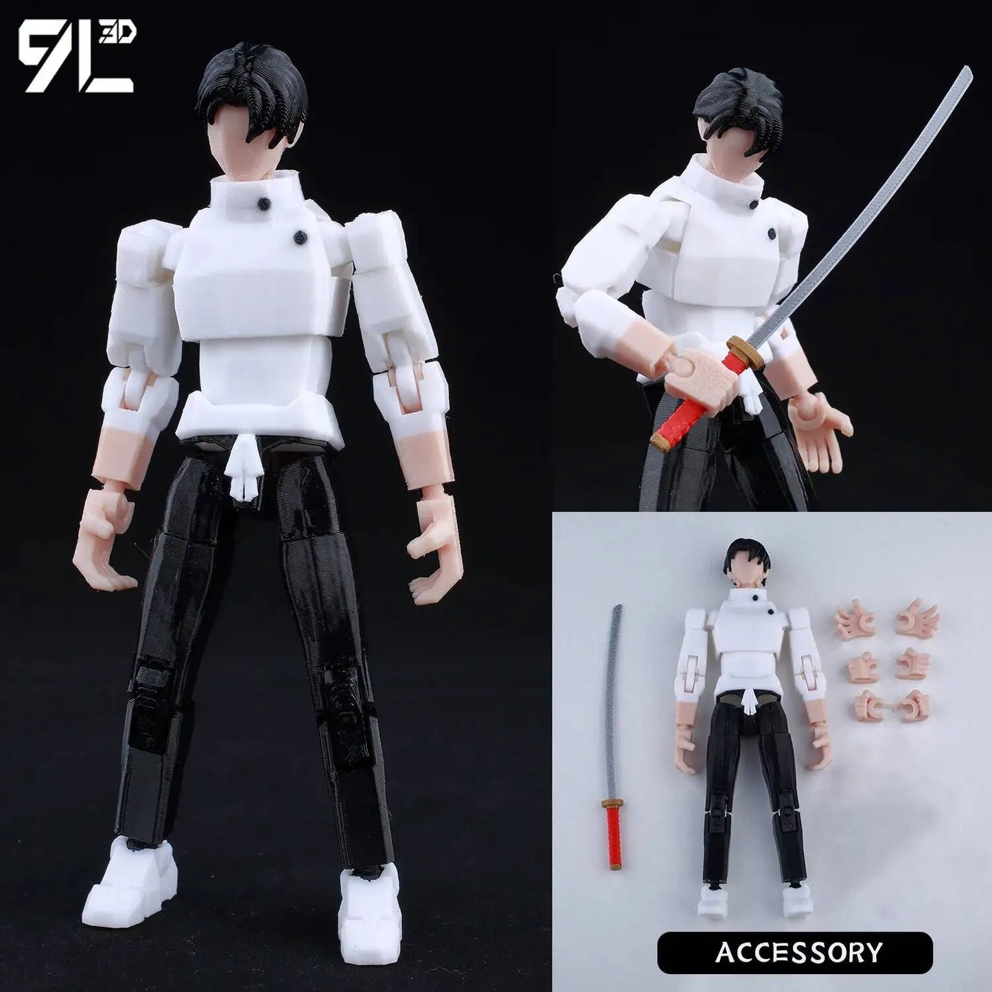 9L3D Printed Demon Slayer AKAZA Tanjiro Kamado Lucky Dummy 13 Movable Shapeshift Action Figures Mannequin Toys for Anime Fans
