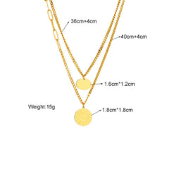 Stainless Steel Geometry Star Moon Butterfly Pendant Multilayer Chain Choker Necklace