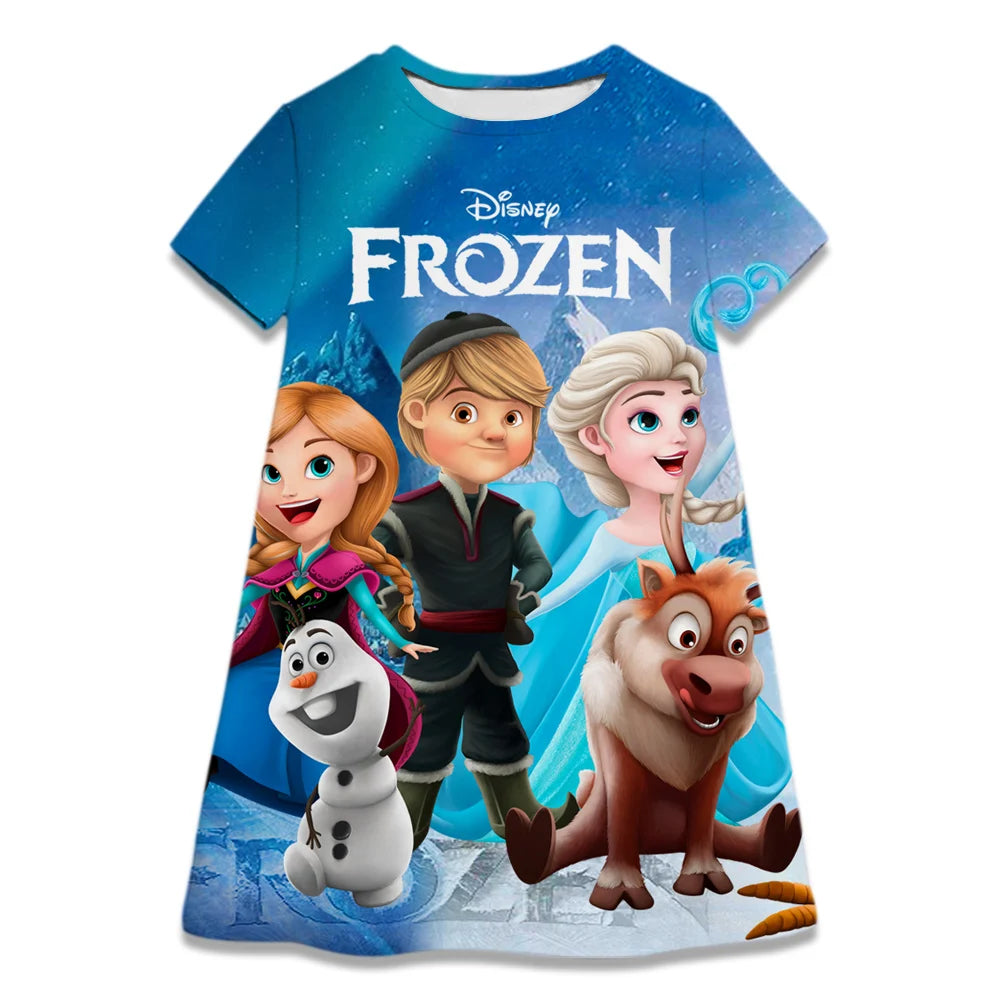 Kids Girl Cosplay Snow Queen Top Disney Frozen Elsa And Anna Princess Dress