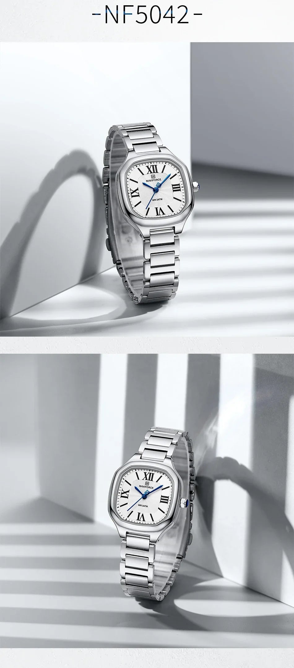 NAVIFORCE Brand High Quality Women Quartz Watch Stainless Steel Strap Casual Elegant Waterproof Wristwatch Relogio Feminino 2024
