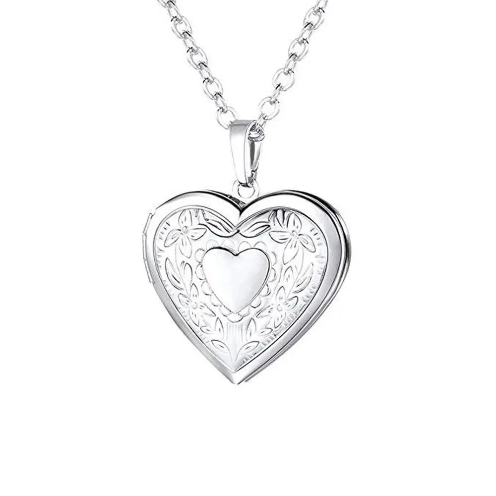 Love Heart Secret Message Locket Necklace Pendant Vintage Gift For Lover Couples Custom Message Fashion Jewelry