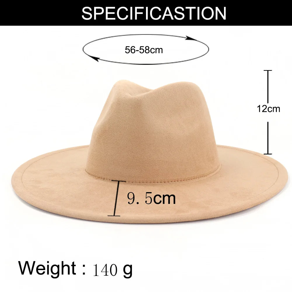 Vegan Suede Fedora Rancher Hats Blank Hats for Burning Multicolor teardrop shaped Top 9.5cm Brim Unisex Jazz Hat Church Hat
