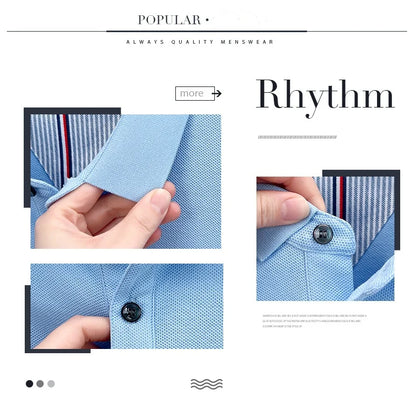 100% pure cotton short sleeved men's polo shirt summer fashion high-end brand pony embroidery golf top casual business T-shirt