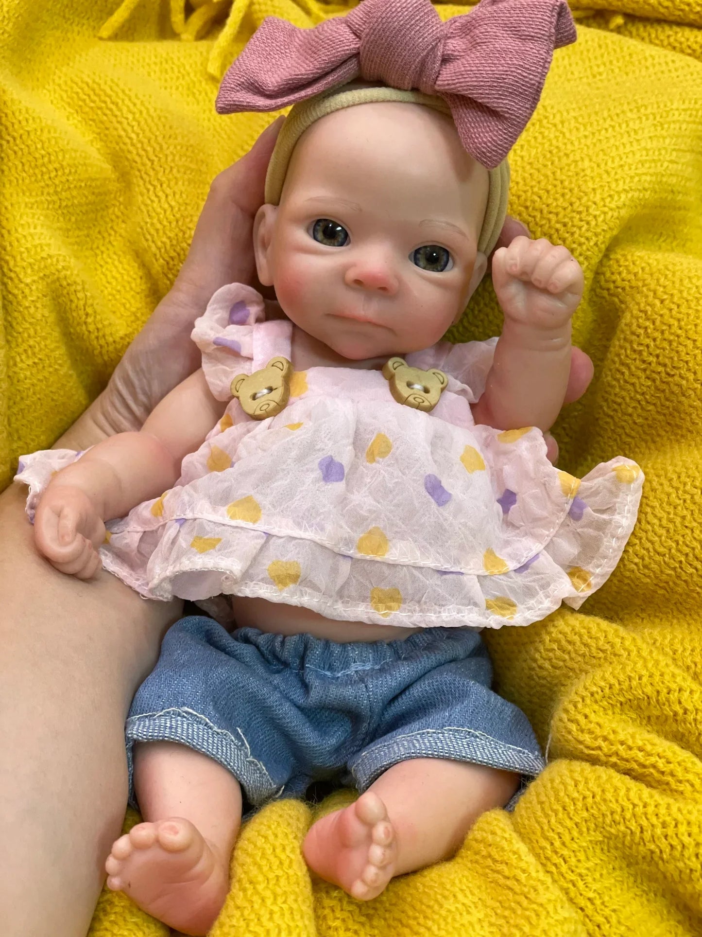 8styles/26cm Open and Close Eyes Cute Soft Full Body Solid Silicone Girl 3D Painted Skin Lifelike Real Corpo De Silicone Doll