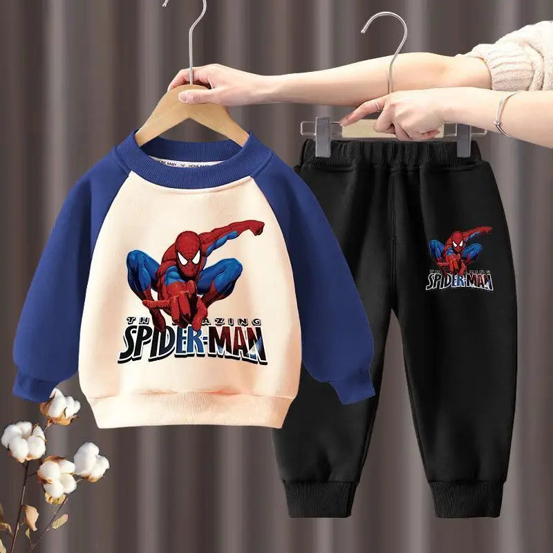 Marvel Spring Autumn Children's Clothing Sets Spiderman Boys Sweatshirt and Sweatpant 2pcs Kids Tracksuits Boys Pullover Set