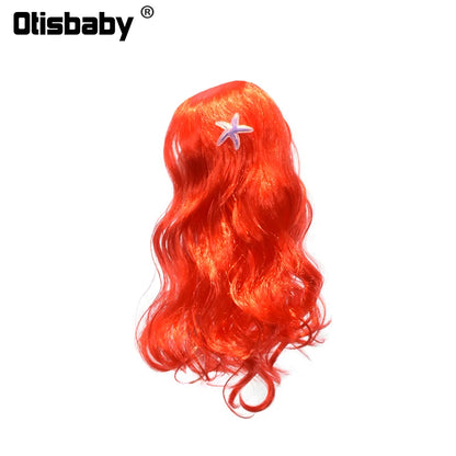 Ariel Dress for Girls Halloween Little Mermaid Costume Child Red Mermaid Wig