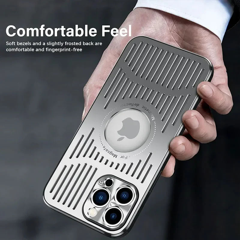 Better Heat Dissipation Aluminum Metal Phone Case For iPhone 17 16 15 14 13 12 Pro Max Back Cover