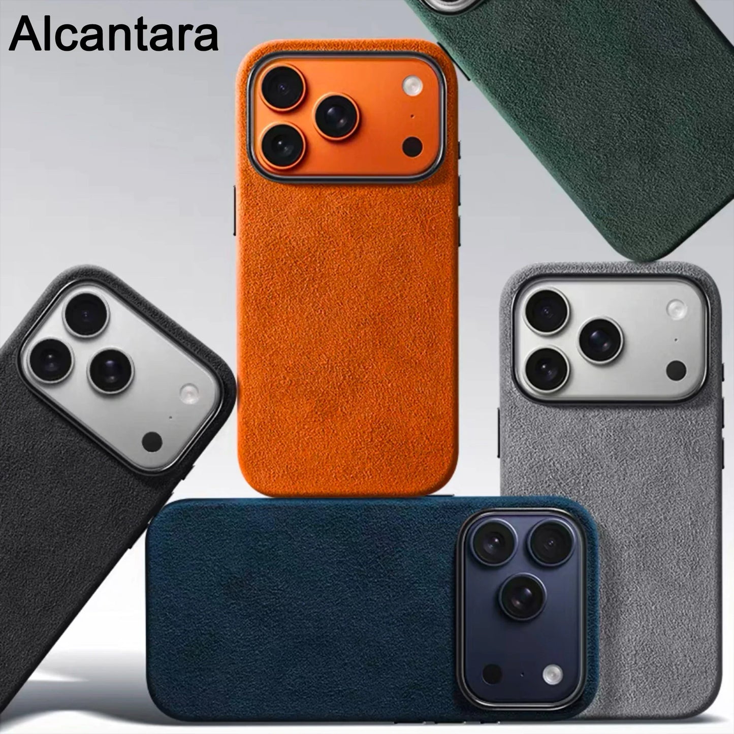 Real Alcantara Magsafe Case for iPhone 17 Pro Max Magnetic Cover with Smart Camera Button Protector Cover for iPhone 17 Pro Max