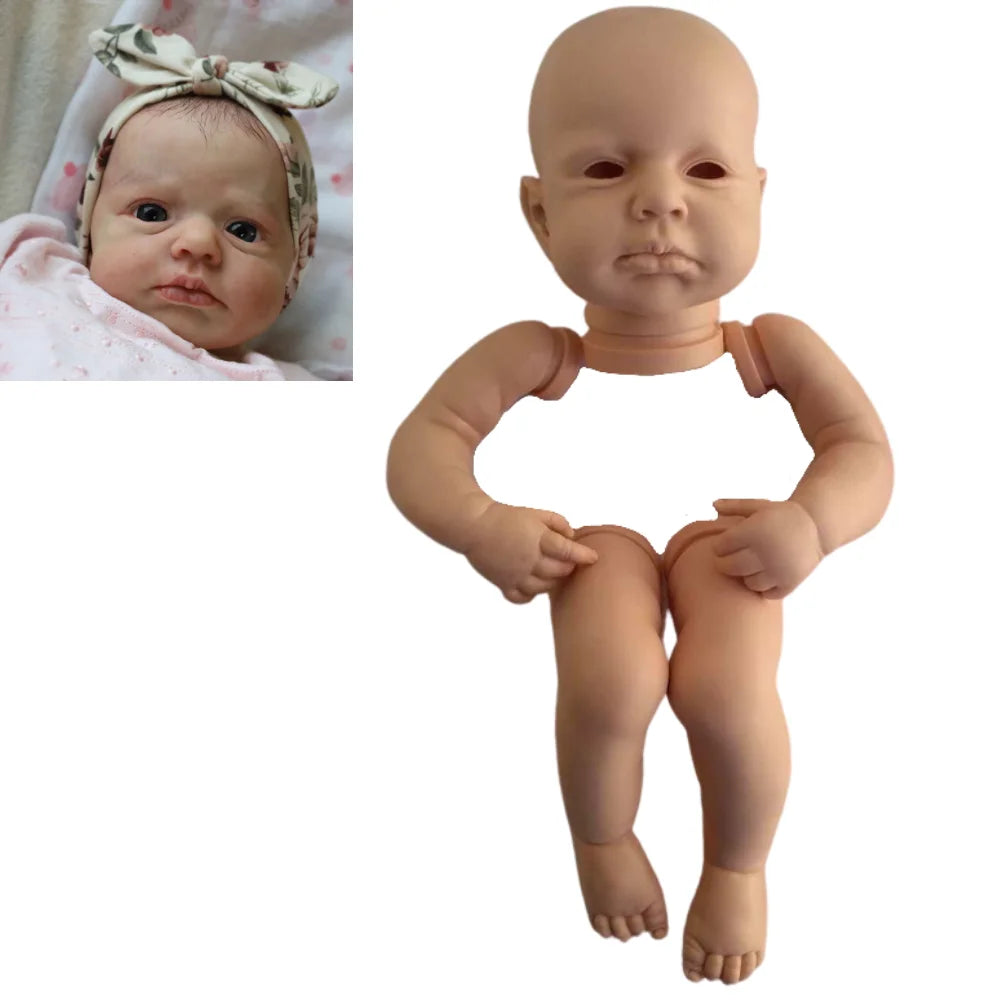 20Inch Reborn LouLou Awake kit open one's eyes 50CM Reborn Baby Doll Kit Unpainted Reborn Kit Blank Doll Parts Lifelike Mold
