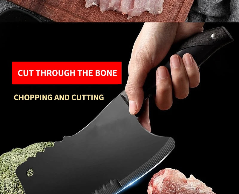 Stainless Steel Butcher Knife High Hardness Kitchen Chef Bone Chopping Knife Meat