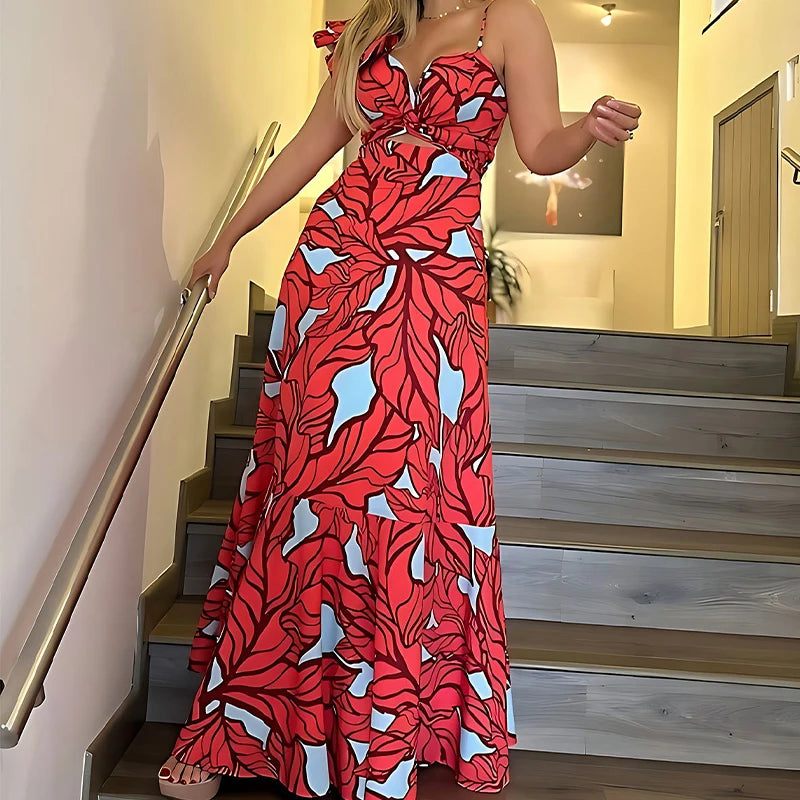 Formal attire Dresses: Sleeveless Suspender Long Dress Summer Casual Pleated