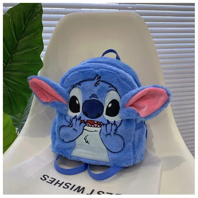 Disney high-quality sewn plush backpack cartoon fashion 3D mini women's backpack large capacity cute children's school bag