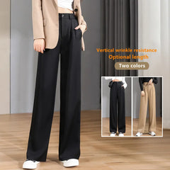 Women'S Loose Spring Summer High Waist Wide Legs Slim Casual Trousers