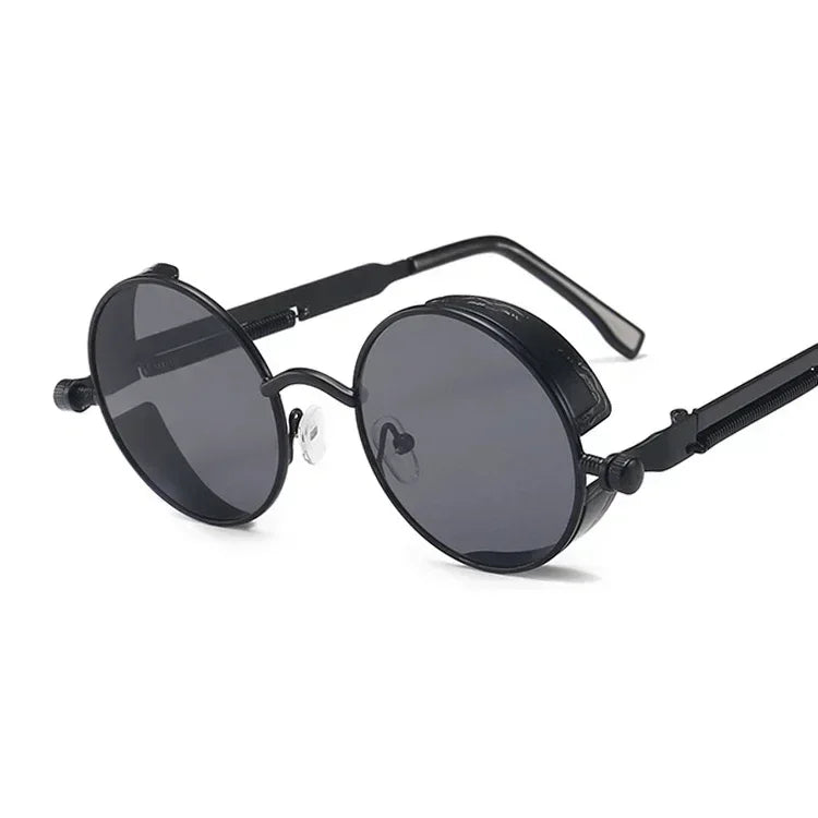 Classic Gothic Steampunk Sunglasses Luxury Brand Designer High Quality Men and Women Retro Round Metal Frame Sunglasses UV400
