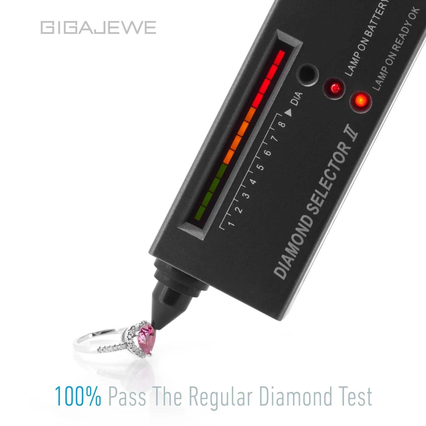 GIGAJEWE Moissanite  2.0ct 8.0mm Pink Color VVS1 Heart Cut 925 Silver Ring Diamond Test Passed Fashion Woman Girlfriend Gift