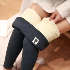 Winter Fleece Lined Leggings Women High Waist Velvet Keep Warm Pants