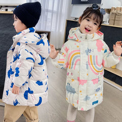 New Girls Boys Down Jacket Winter Coats Children Clothes Hooded Windbreaker Coat