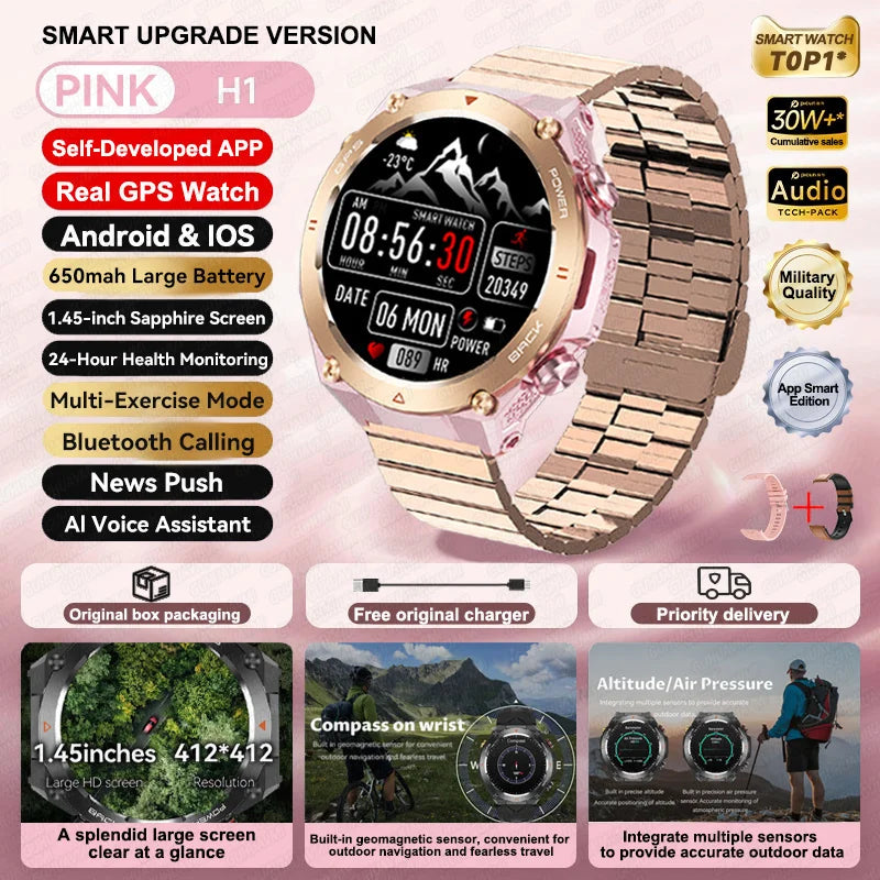 Xiaomi GPS Sports Smart Watch Men Waterproof Fitness Tracker Bluetooth call