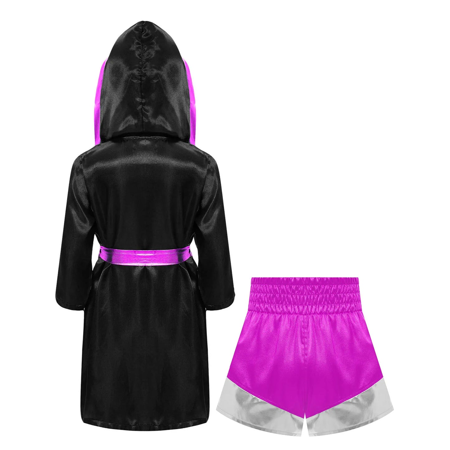 Muay Thai Outfit for Boys Girls Children Clothes Sets Boxing Outfit Satin Fighting Training Cosutmes Kids Boxer Robes suits