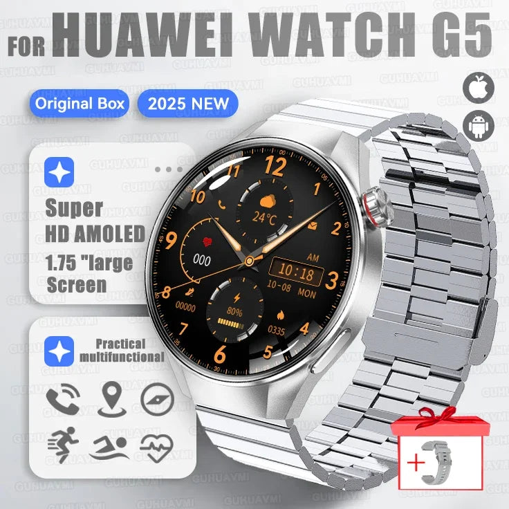 2025New Originl Watch G5 PlUS Smart Watch Men 466*466 HD AMOLED Screen GPS track Heart Rate Bluetooth Call Waterproof SmartWatch