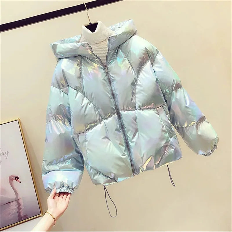 Down Cotton Jacket Winter Coat Thick Fashion Padded Short Hooded Jacket