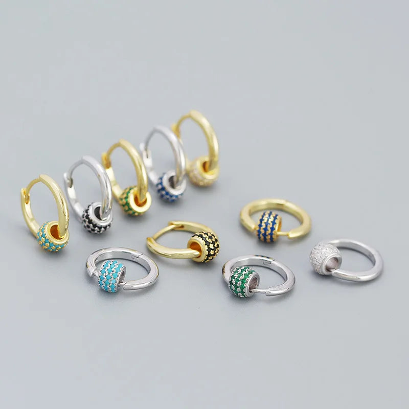925 Sterling Silver Earring Zircon Sun Flower Ear Ring Geometric Style Water Drop Ear Bone Cute Temperament Woman Girl Ear Jewel
