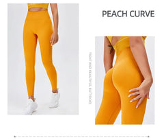 Seamless High Waist Nude Yoga Pants Women's Honey Peach Hip Lifting Tight Fitness