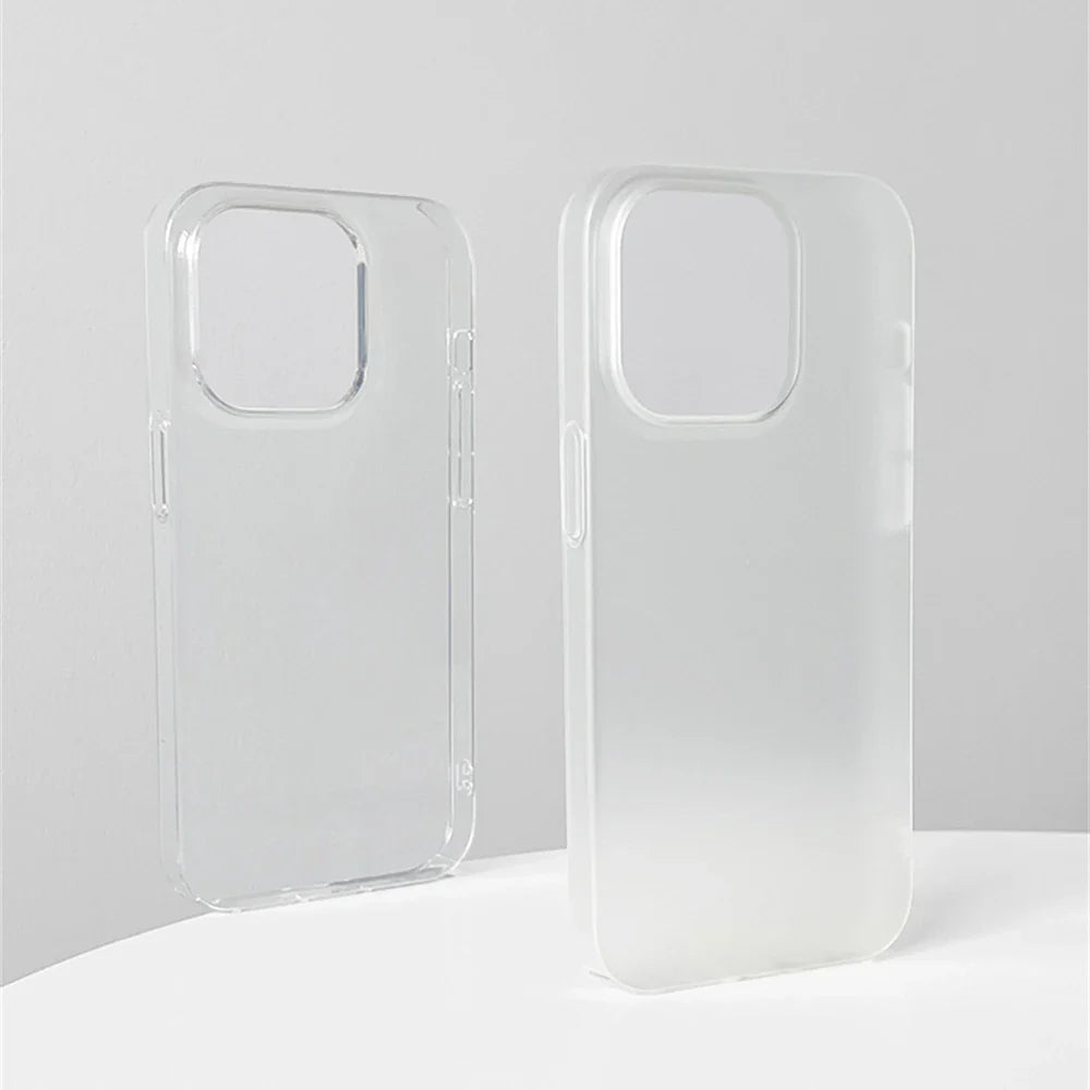 0.7 MM Ultra Thin Sand Blasting Frosted Matte Hard PC Case For iPhone 17 16 Pro Max 15 14 Plus 13 12 Simple Transparent HD Cover
