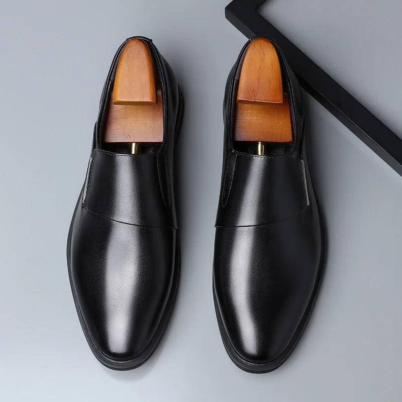 Men's Leather Shoe Fashion Dress Shoes Pointed Toe Split Casual Formal Loafers Business Wedding Oxfords Zapatillas De Hombre Man