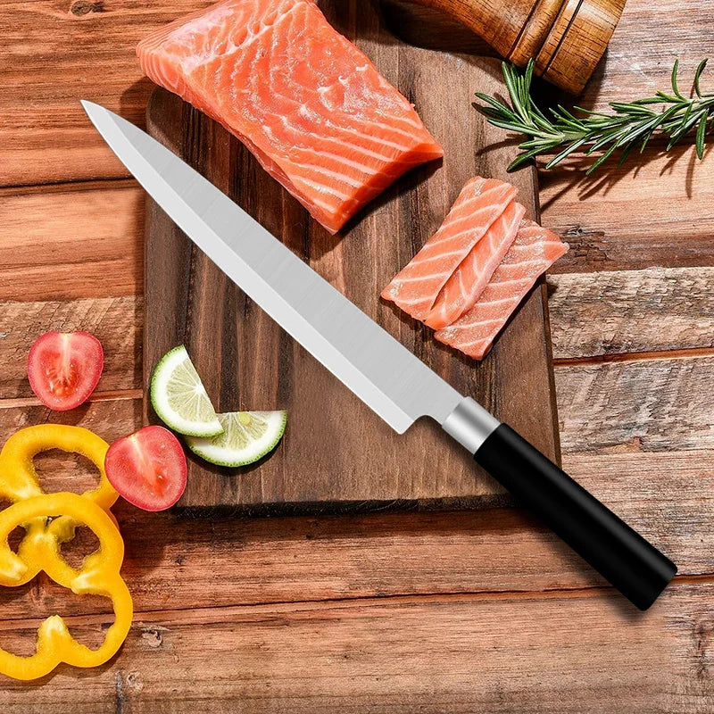 Sushi Knife Salmon Fish Filleting Japanese Chef Knife Stainless Steel Vegetables Slice