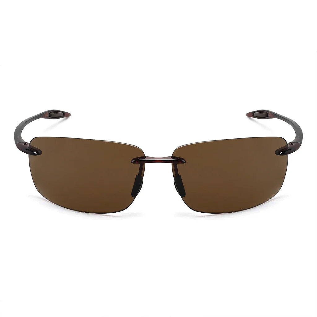 Sunglasses for Men: Orange Male Driving Rectangle Ultralight Frame Sunglasses