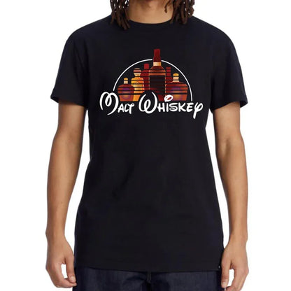 Summer Men's T-shirt 100% Cotton Funny Malt Whiskey Print Summer Loose O-neck Cool T Shirt for Men Short Sleeve T-shirt Male Tee