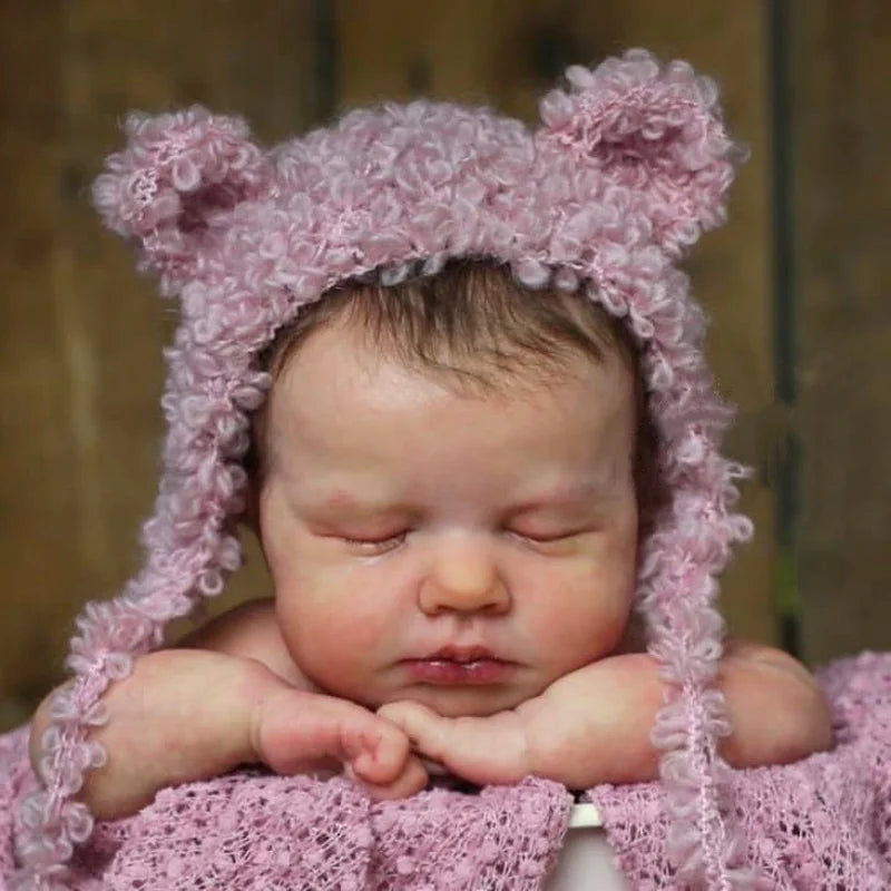 20Inch Painted Reborn Doll Kit LouLou With Rooted Hair and Cloth Body Unassembled DIY Doll Parts Toy