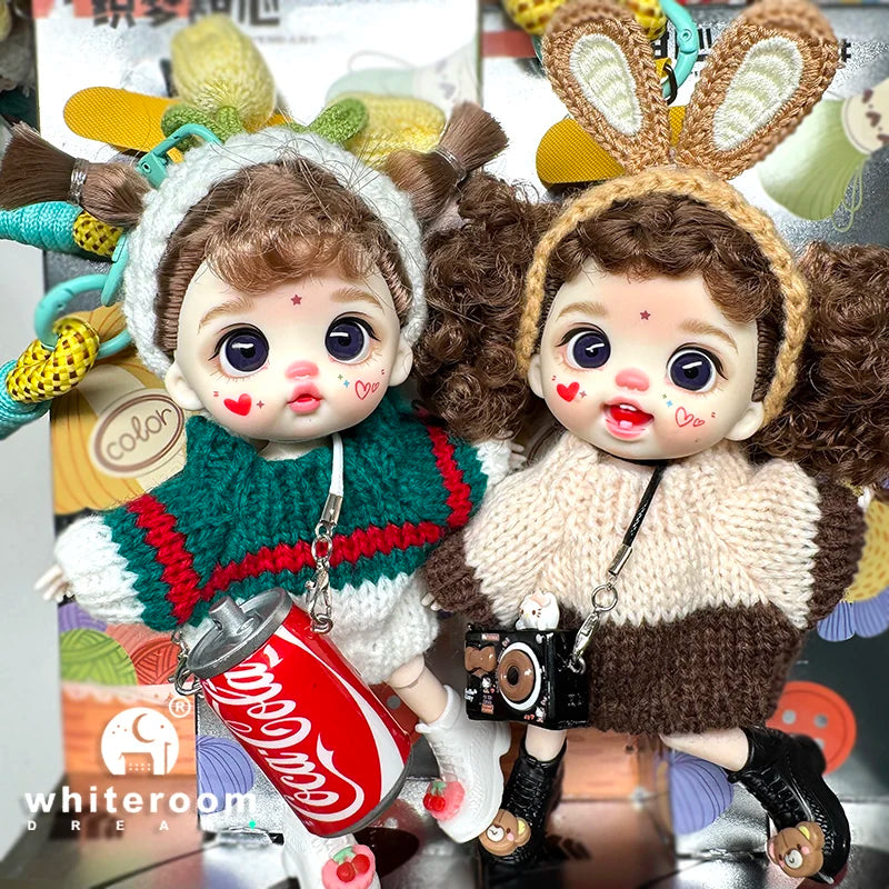 bjd doll Dolls for girls 13cm Labbu doll pocket mini blyth girl Doll Barbi Cry Baby Ball jointed doll Mobile phone Decoration
