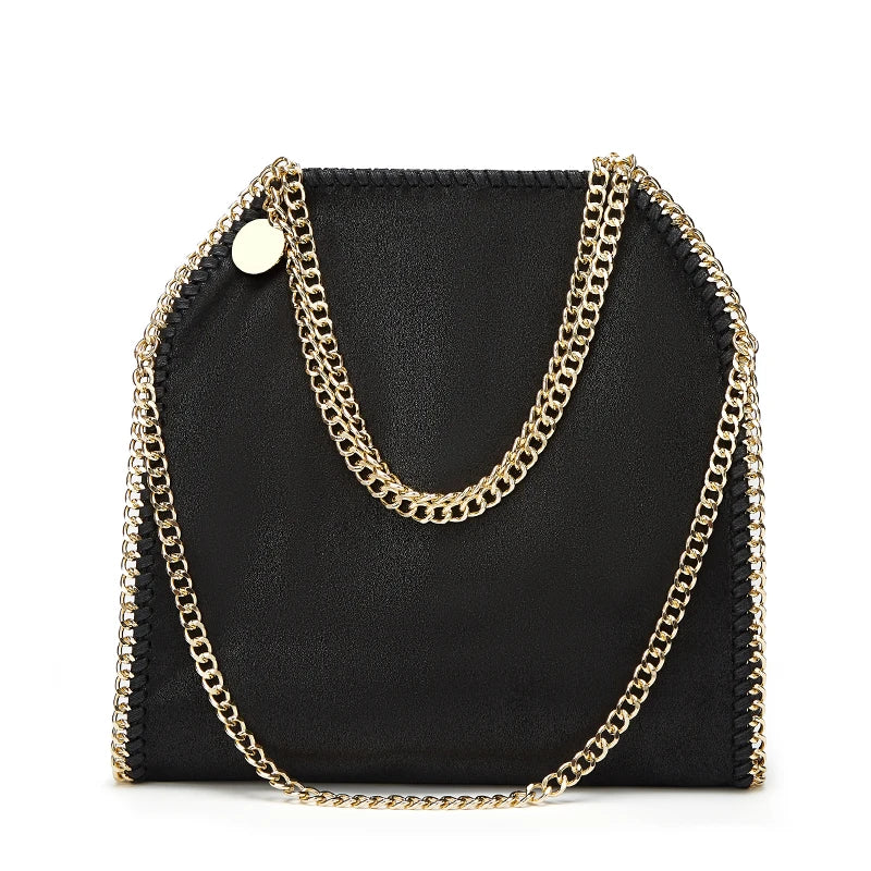 Designer's retro braided chain environmental microfiber handbag Women