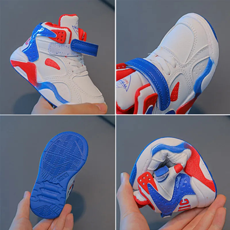 Kids Fashion High-top Sneakers for Boys Girls Shoes Breathable Sports Running Shoes