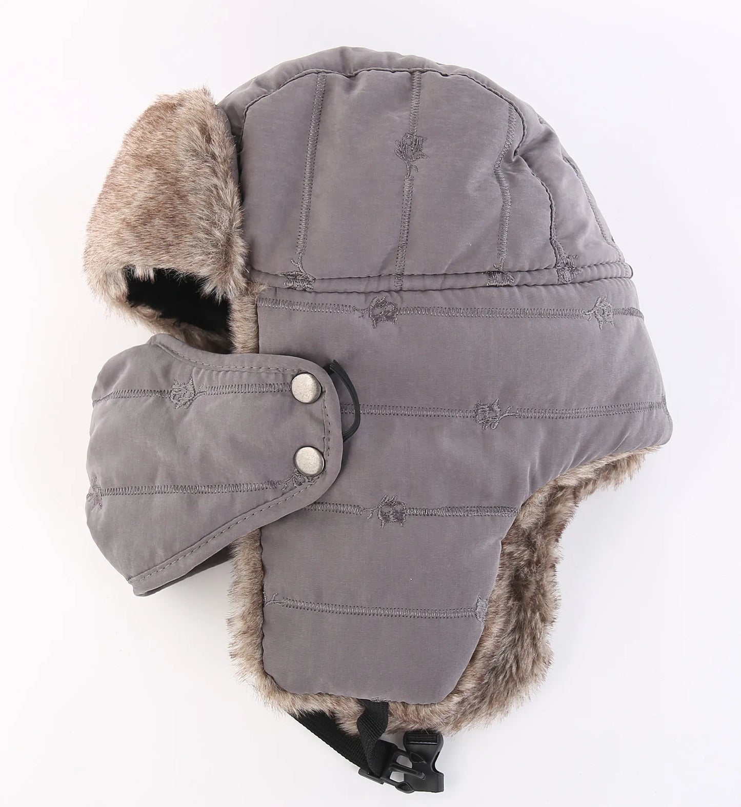 Connectyle Men's Warm Chunky Trapper Hat Removable Windproof Winter Russian Hats with Mask Ushanka Hat