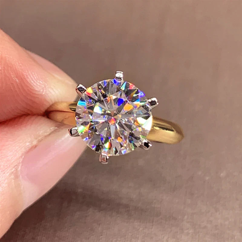 OXTAO 0.5/1/2/3 Carat  Moissanite Solitaire Rings Certified for Women 925 Silver Sparkling Lab Diamond Engagement Rings Jewelry