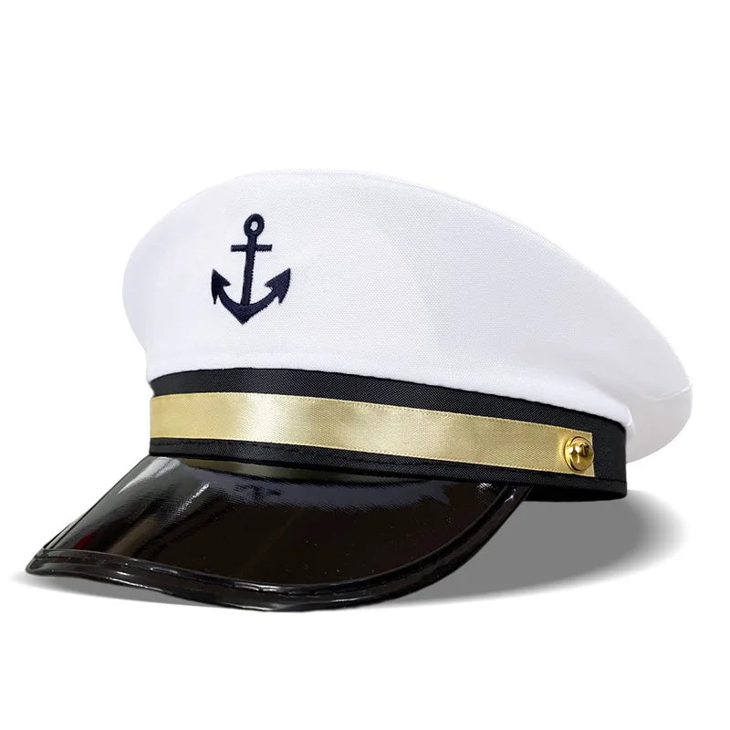 Men Women Baseball Caps Adult Adjustable Captain Costume Admiral Hat Y2K Cosplay Sailor Pilot Hat For Costume Party Performance