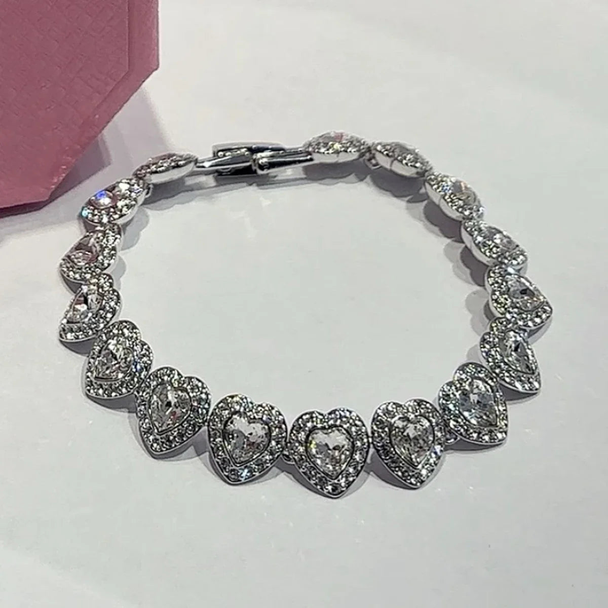2025 New Trend Fine Wedding Jewelry Set Charm Silver Heart shaped Crystal Luxury Pearl Necklace Earrings Romantic Gift for Women