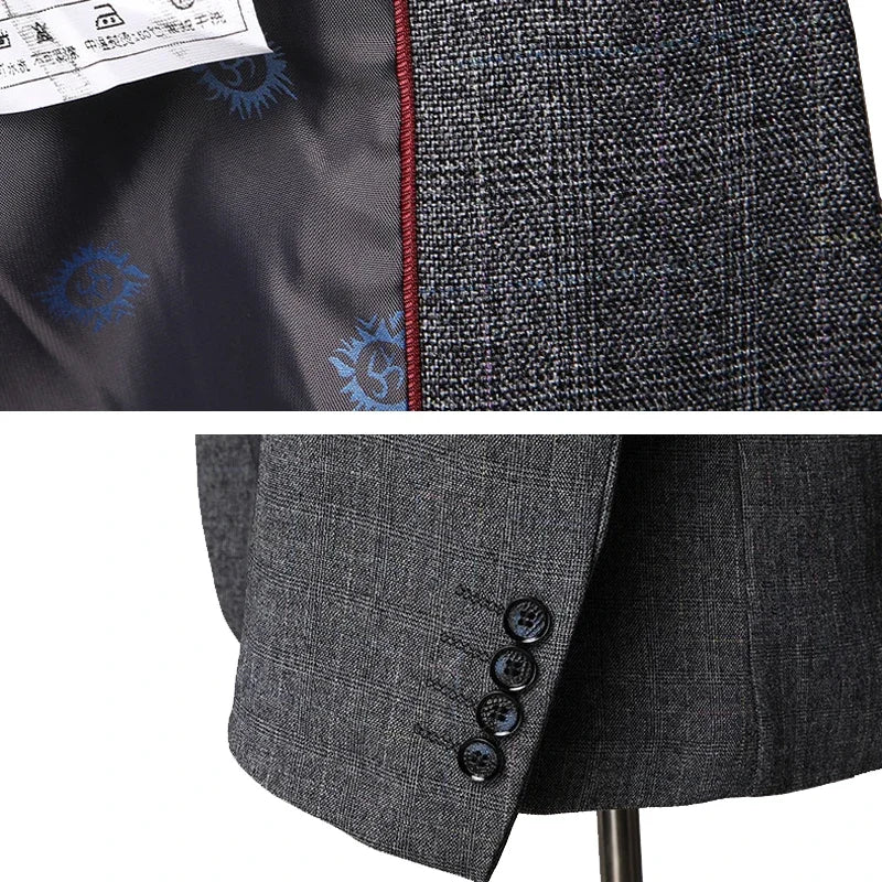 Tuxedo for Mens: Mens Formal Business Slim Suit 3 Pcs Set Groom Wedding Dress