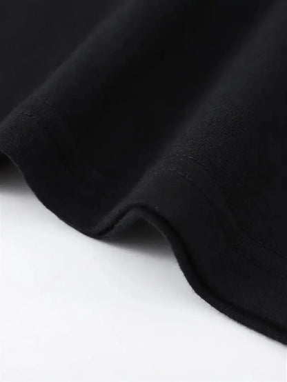 European and American men's summer retro little angel print comfortable and breathable round neck T-shirt outdoor street fashion