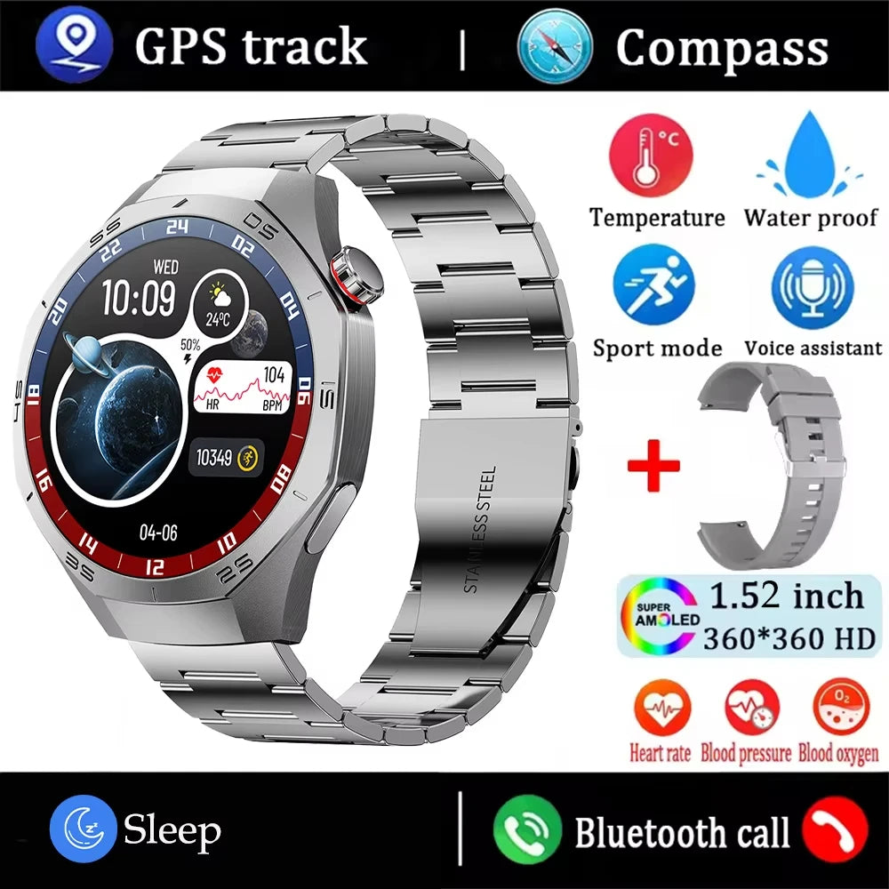 New WatchAMOLED Screen Bluetooth Call Heart Rate Waterproof Women 5 Upgraded Version Sport Fitness Tracker Smart Watch Men Gift