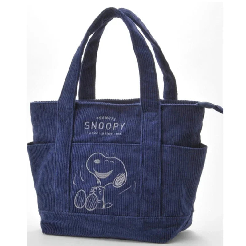 Disney Series Cute Snoopy Corduroy Tote Bag Casual Hundred Students