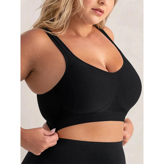 Women Daily Comfort Wireless Shaper Bra Bright Silk Decoration Lingerie