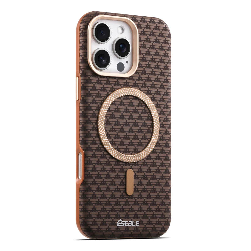 For Magsafe Magnetic Solid Color Triangle Pattern Phone Case for iPhone 17 Pro Max 15 13 14 16 Pro Max Bumper Back Cover