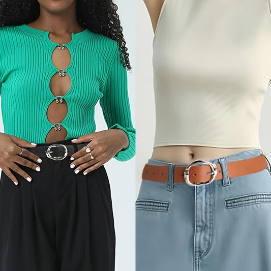 New Luxury Women's Belt Fashion Casual Classic Silvery Buckle Belts Plus Size - Pair with Jeans, Pants, Dress, For Ideal Gifts
